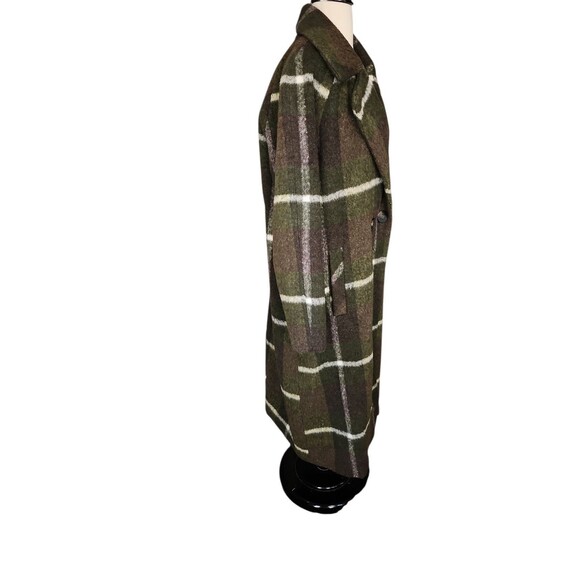 BCBGeneration Preppy Plaid Mid-length Coat Womens XL Forest Moss Green Academia - Picture 5 of 10